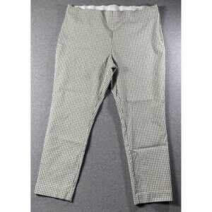 A New Day Ankle Pants Elastic Waist Side Zip Checked Women's Size 18 Multicolor